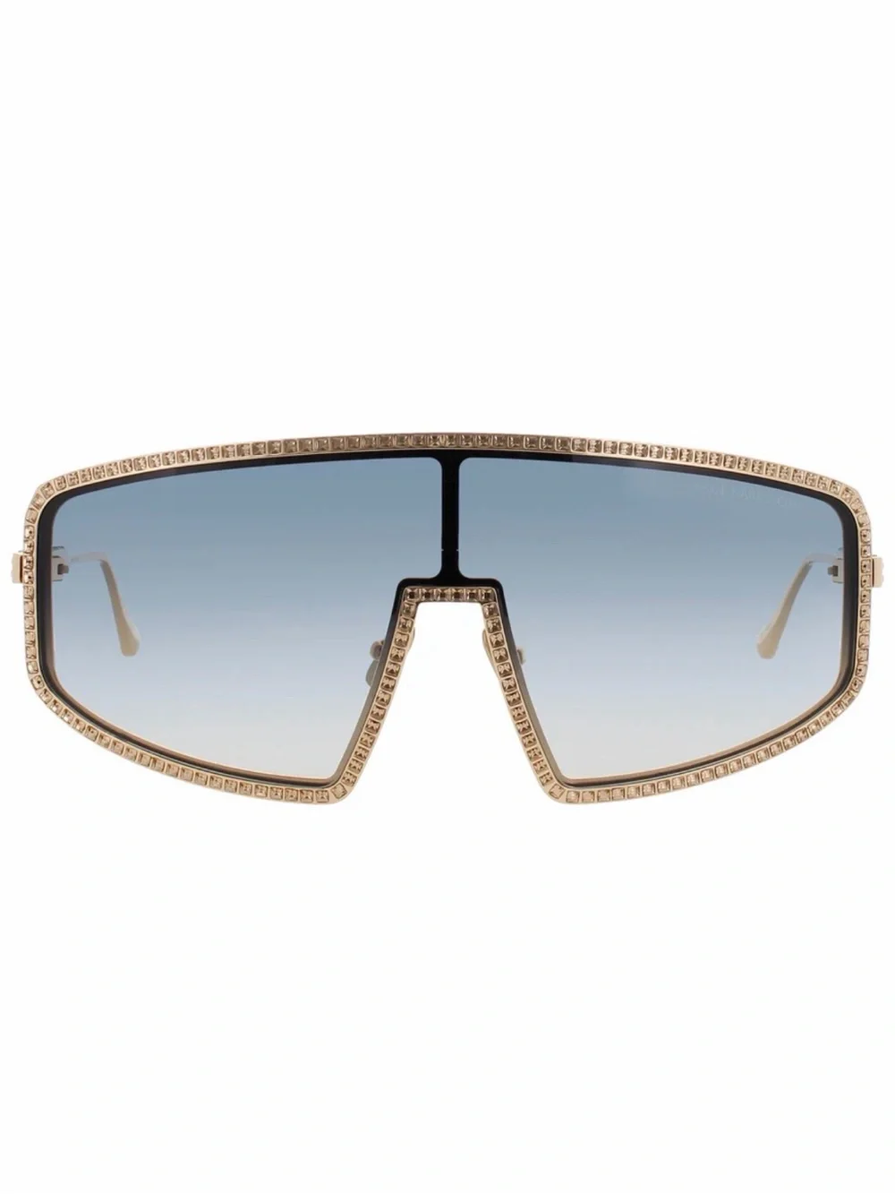 New Anna Karin Karlsson Shady Luv 2.0 Gold Shield Sunglasses Authentic